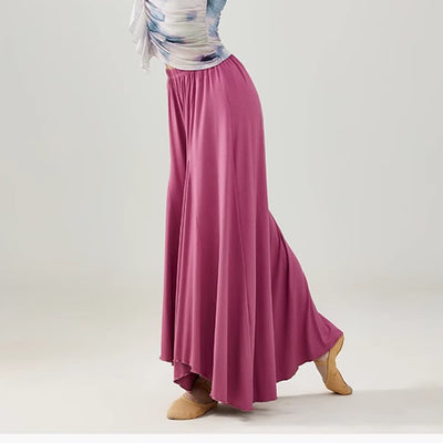 Olivenorma Modal Loose Flowy Ruffle Yoga Pants - Purple-Pink - XL - image 7