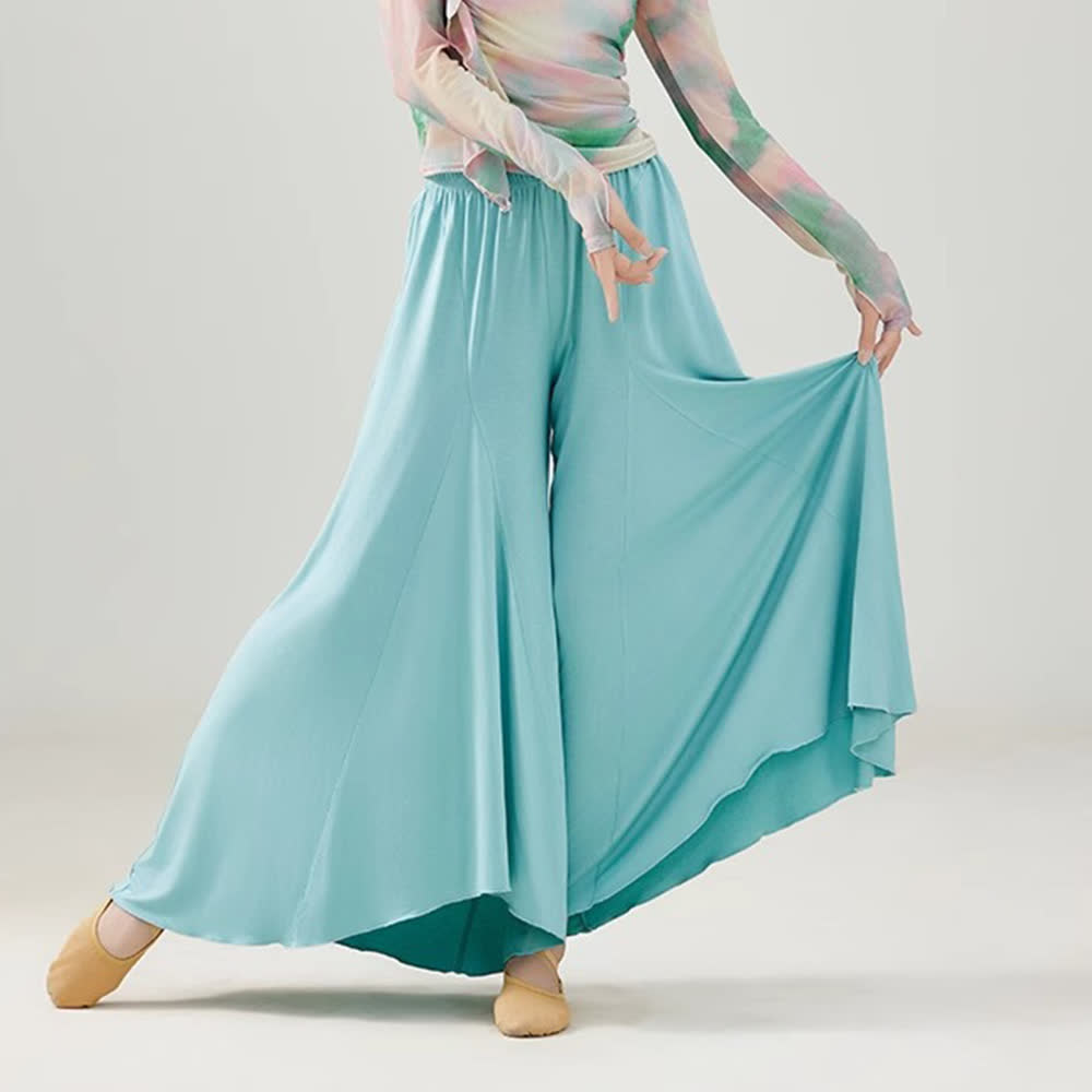 Olivenorma Modal Loose Flowy Ruffle Yoga Pants - Lake Blue - XL - image 5