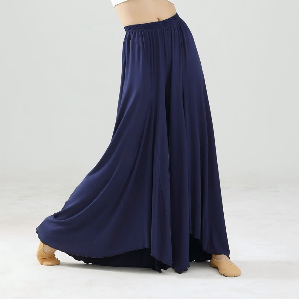 Olivenorma Modal Loose Flowy Ruffle Yoga Pants - Navy Blue - XL - image 10