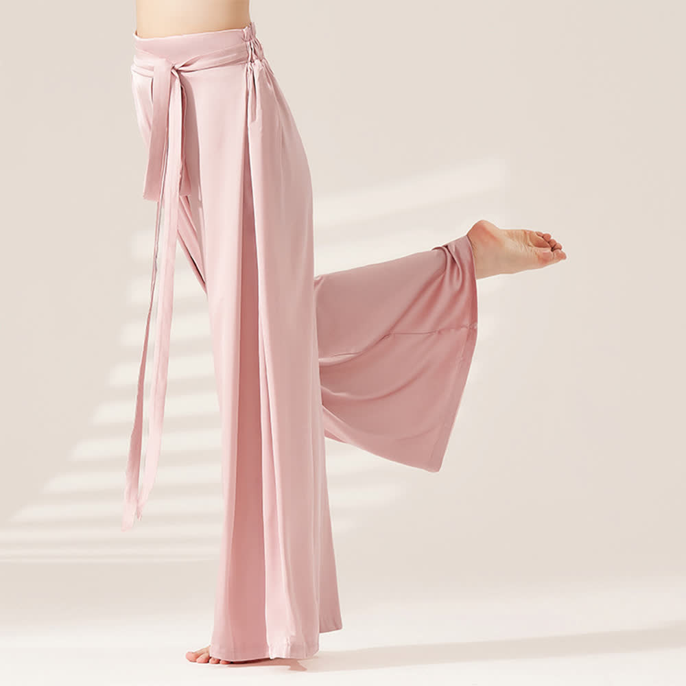 Olivenorma Polyester Flowy Loose Wide-Leg Bandage Yoga Pants - Pink - XL - image 15