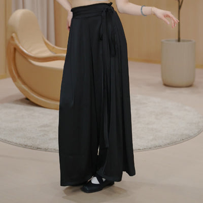 Olivenorma Polyester Flowy Loose Wide-Leg Bandage Yoga Pants - Black - XL - image 17