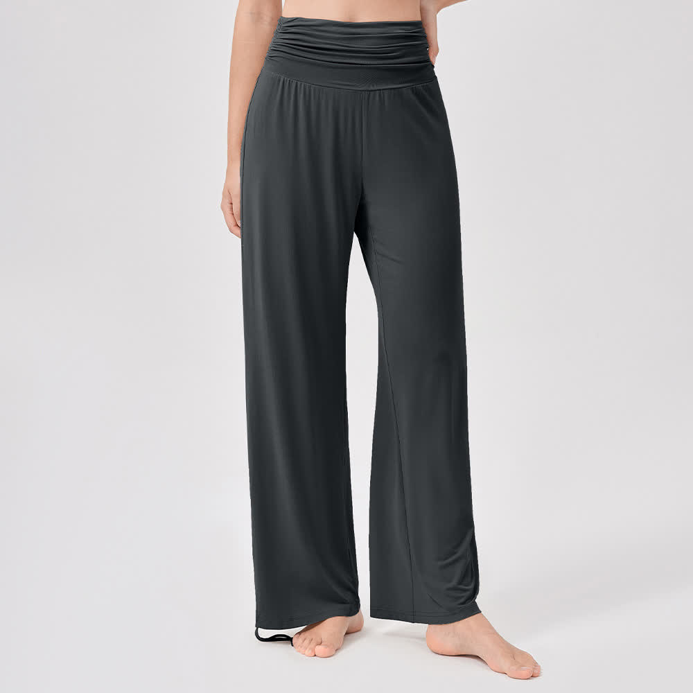 Olivenorma Viscose High-Waist Loose-Fit Shirred Yoga Pants - image 36