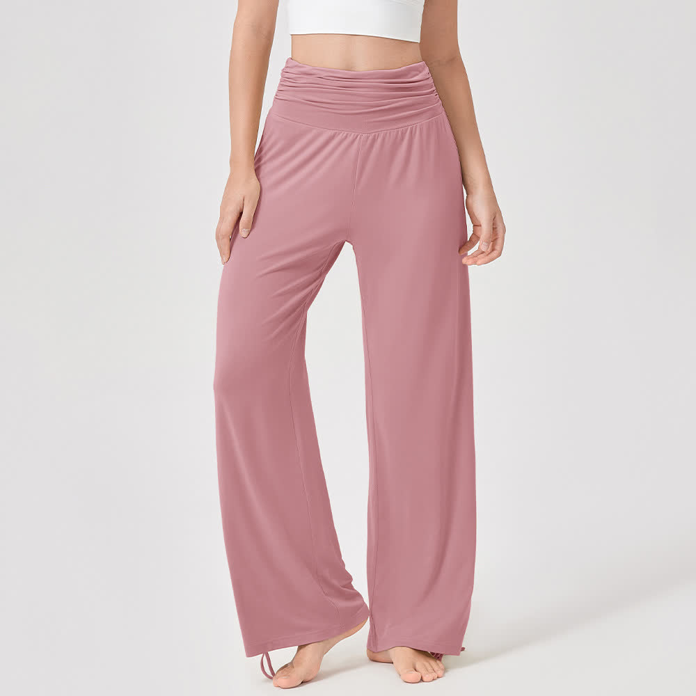 Olivenorma Viscose High-Waist Loose-Fit Shirred Yoga Pants - image 24