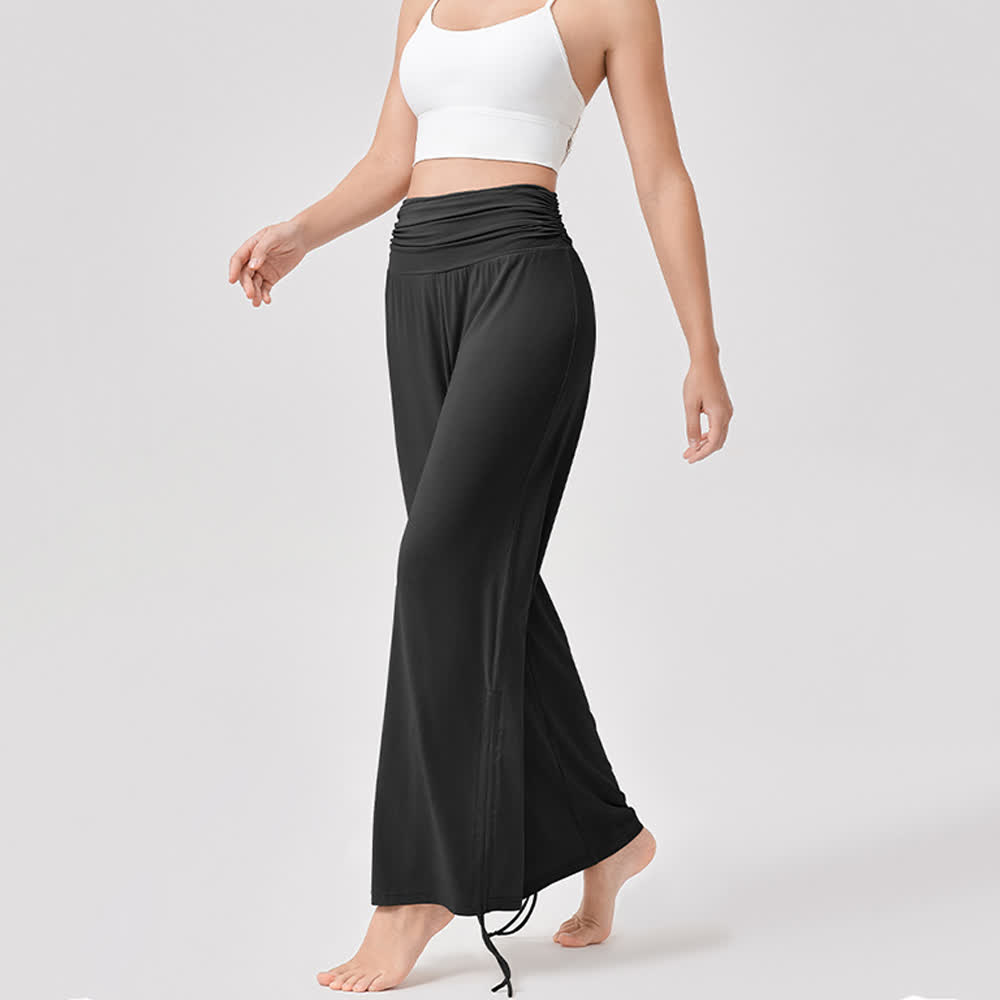Olivenorma Viscose High-Waist Loose-Fit Shirred Yoga Pants - image 31