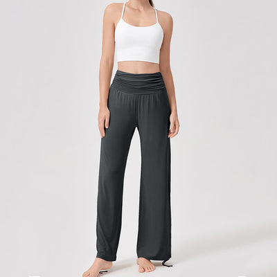 Olivenorma Viscose High-Waist Loose-Fit Shirred Yoga Pants - image 38