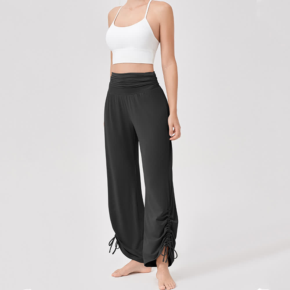 Olivenorma Viscose High-Waist Loose-Fit Shirred Yoga Pants - image 30