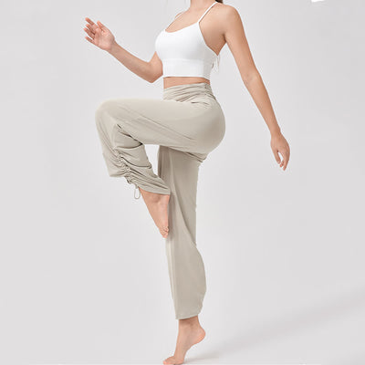 Olivenorma Viscose High-Waist Loose-Fit Shirred Yoga Pants - image 5