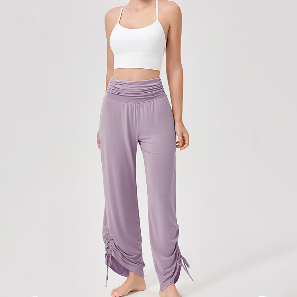 Olivenorma Viscose High-Waist Loose-Fit Shirred Yoga Pants - image 21
