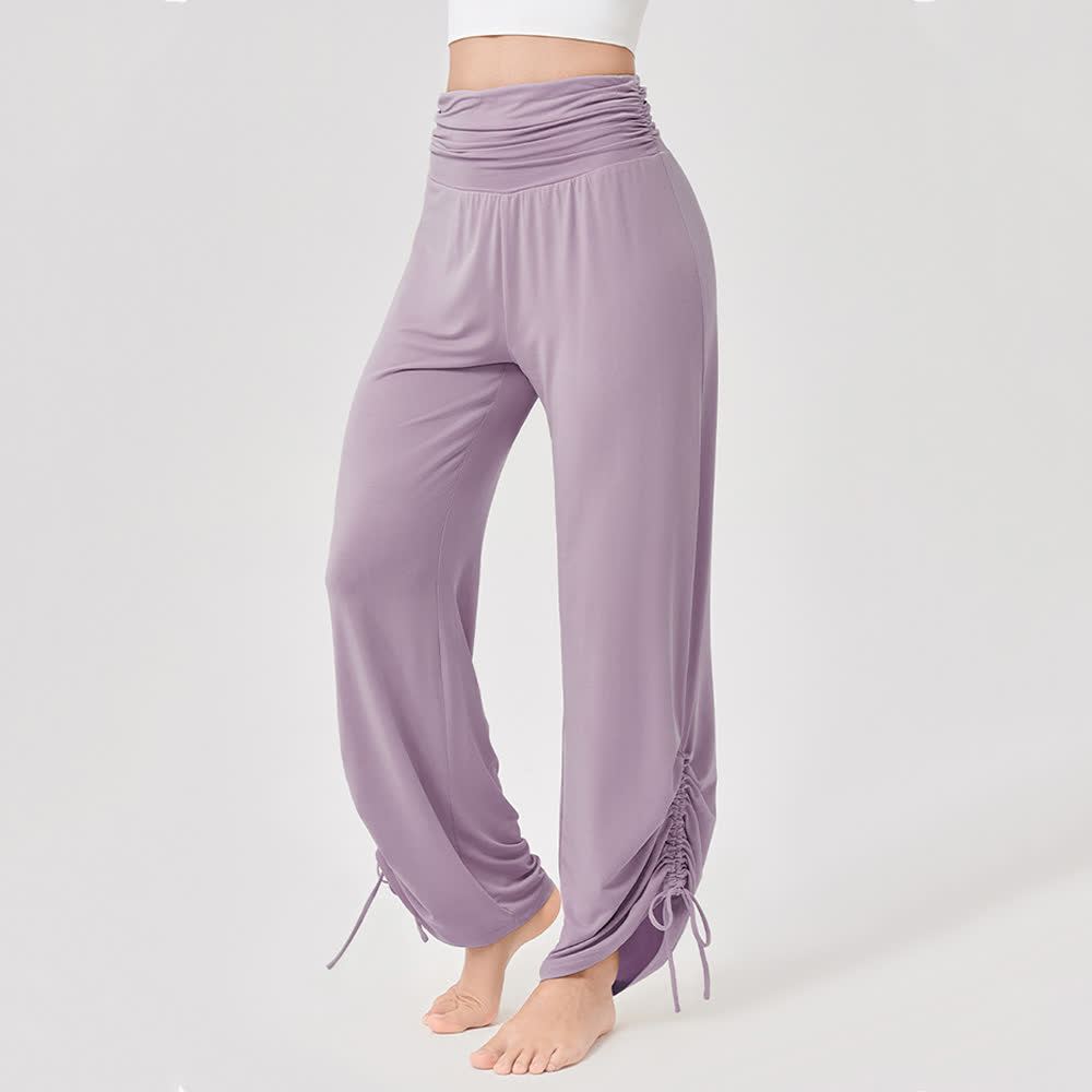 Olivenorma Viscose High-Waist Loose-Fit Shirred Yoga Pants - image 18