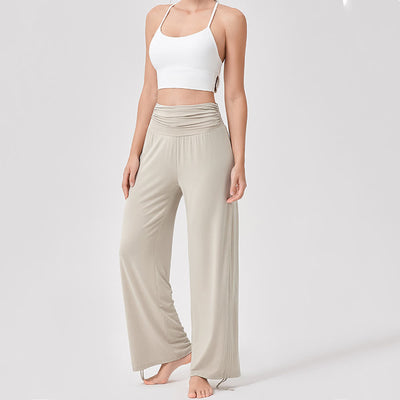 Olivenorma Viscose High-Waist Loose-Fit Shirred Yoga Pants - image 6