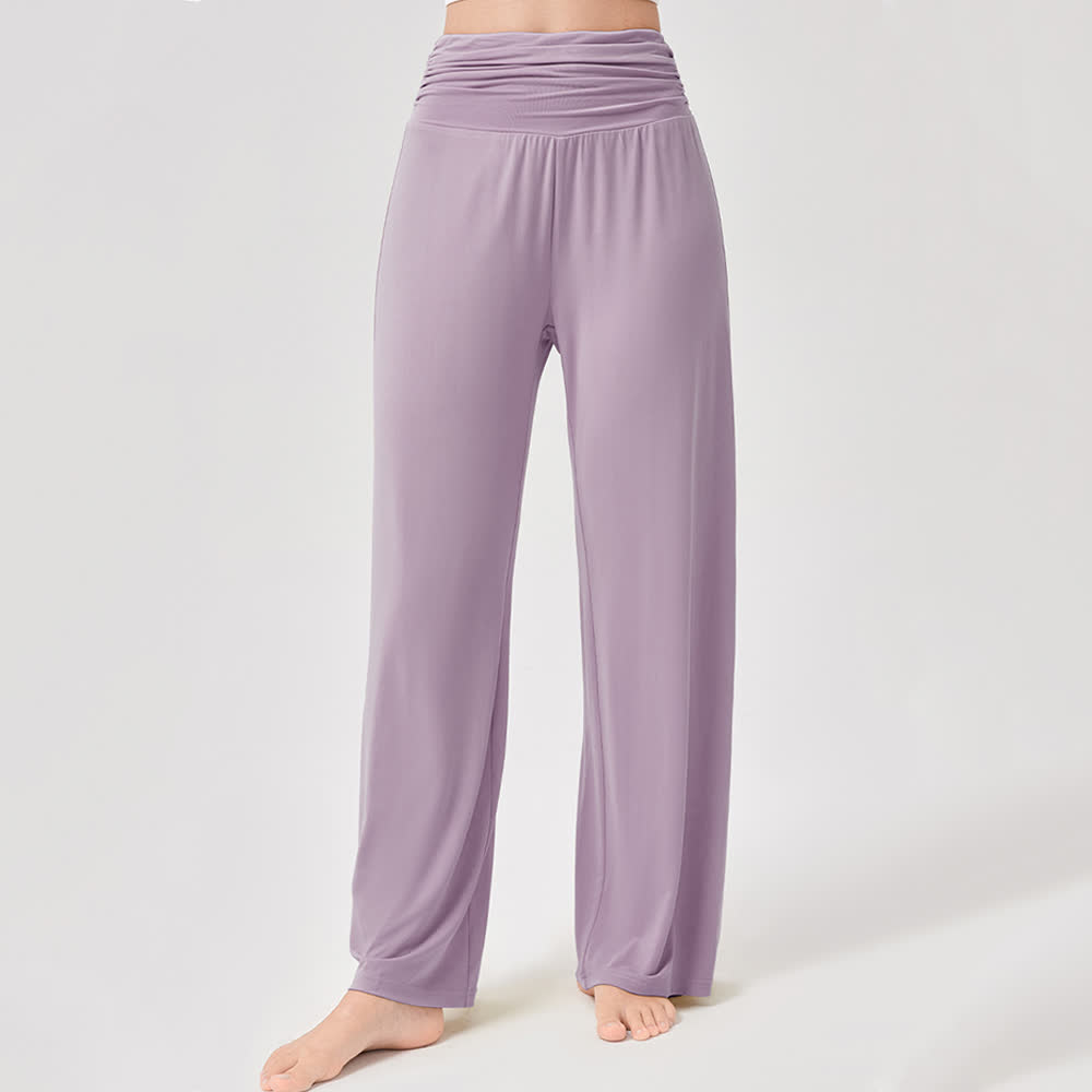 Olivenorma Viscose High-Waist Loose-Fit Shirred Yoga Pants - image 19