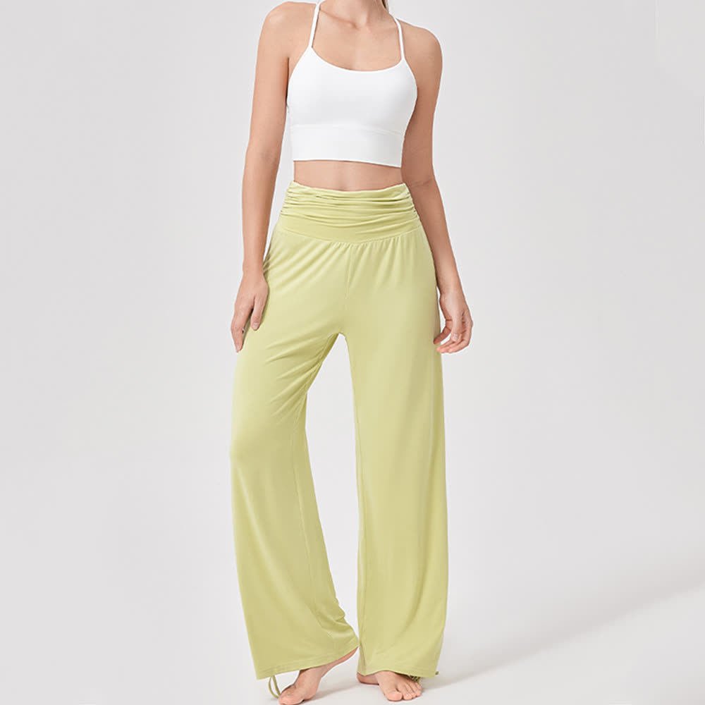Olivenorma Viscose High-Waist Loose-Fit Shirred Yoga Pants - image 13