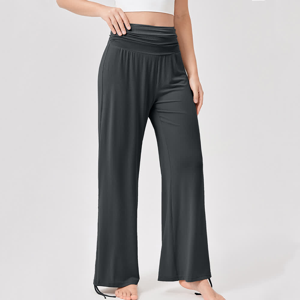 Olivenorma Viscose High-Waist Loose-Fit Shirred Yoga Pants - image 35