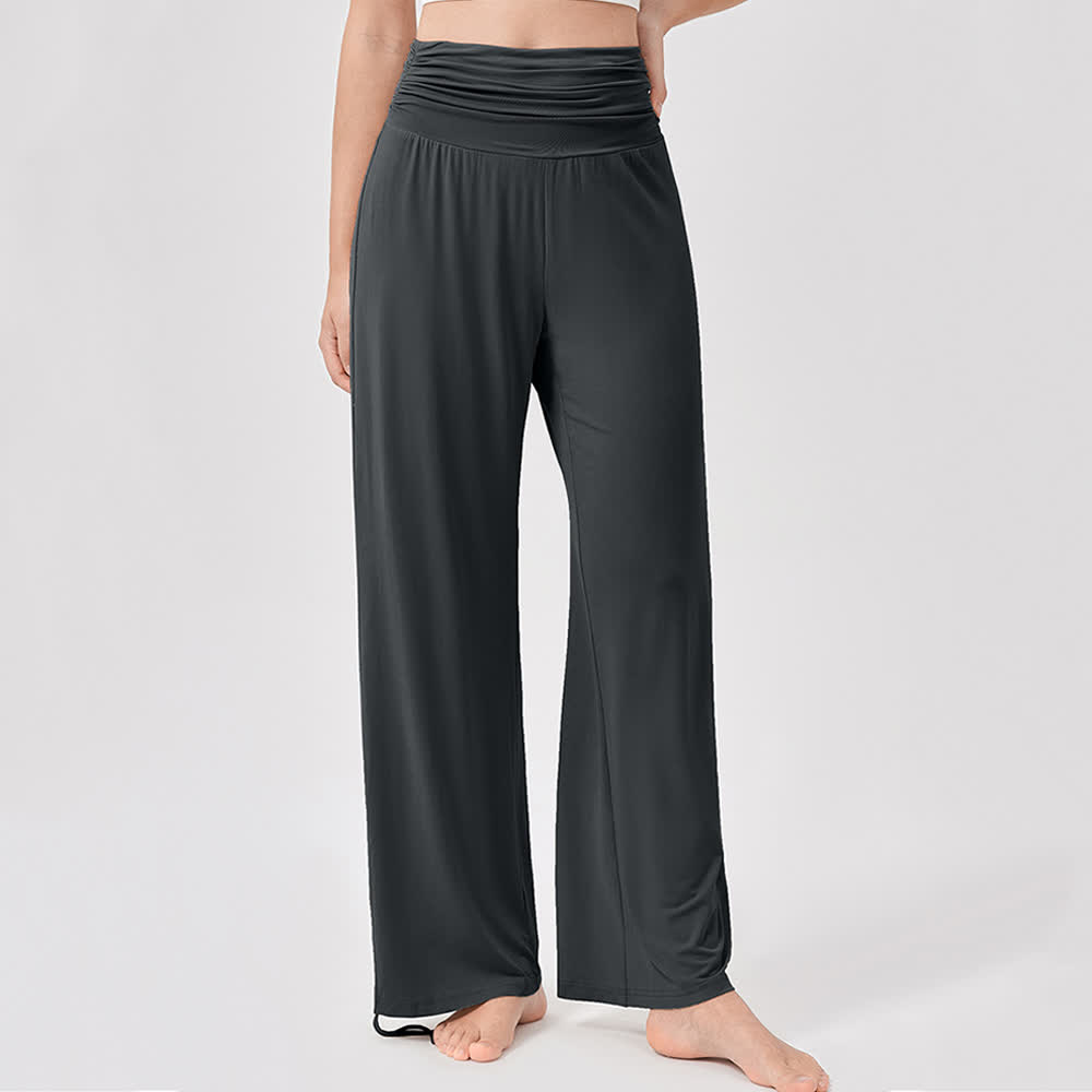 Olivenorma Viscose High-Waist Loose-Fit Shirred Yoga Pants - image 37