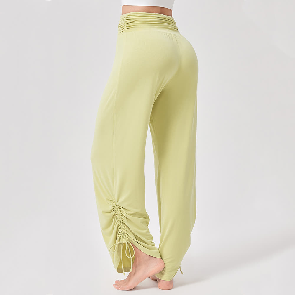 Olivenorma Viscose High-Waist Loose-Fit Shirred Yoga Pants - image 9