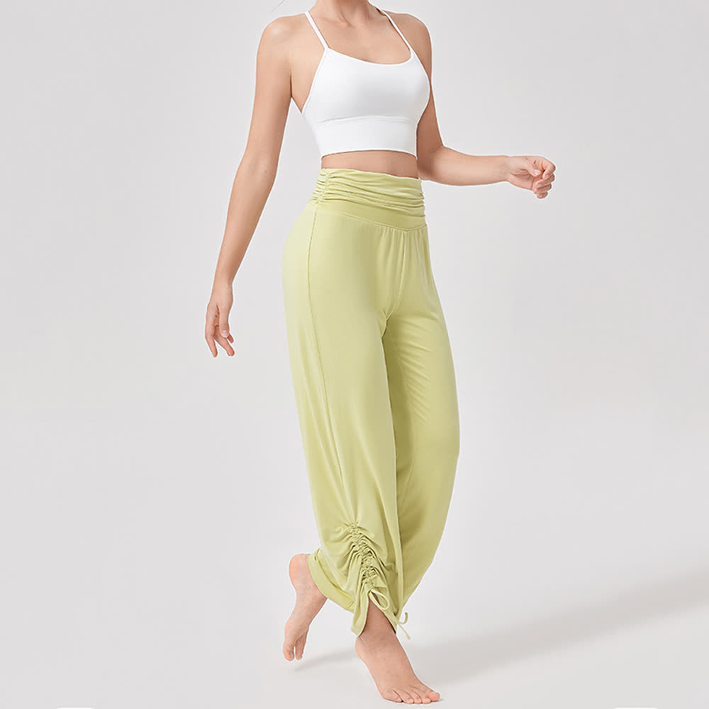 Olivenorma Viscose High-Waist Loose-Fit Shirred Yoga Pants - image 12