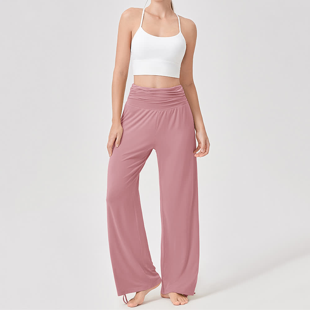 Olivenorma Viscose High-Waist Loose-Fit Shirred Yoga Pants - image 26