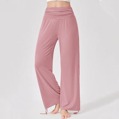 Olivenorma Viscose High-Waist Loose-Fit Shirred Yoga Pants - Pink - XL - image 22
