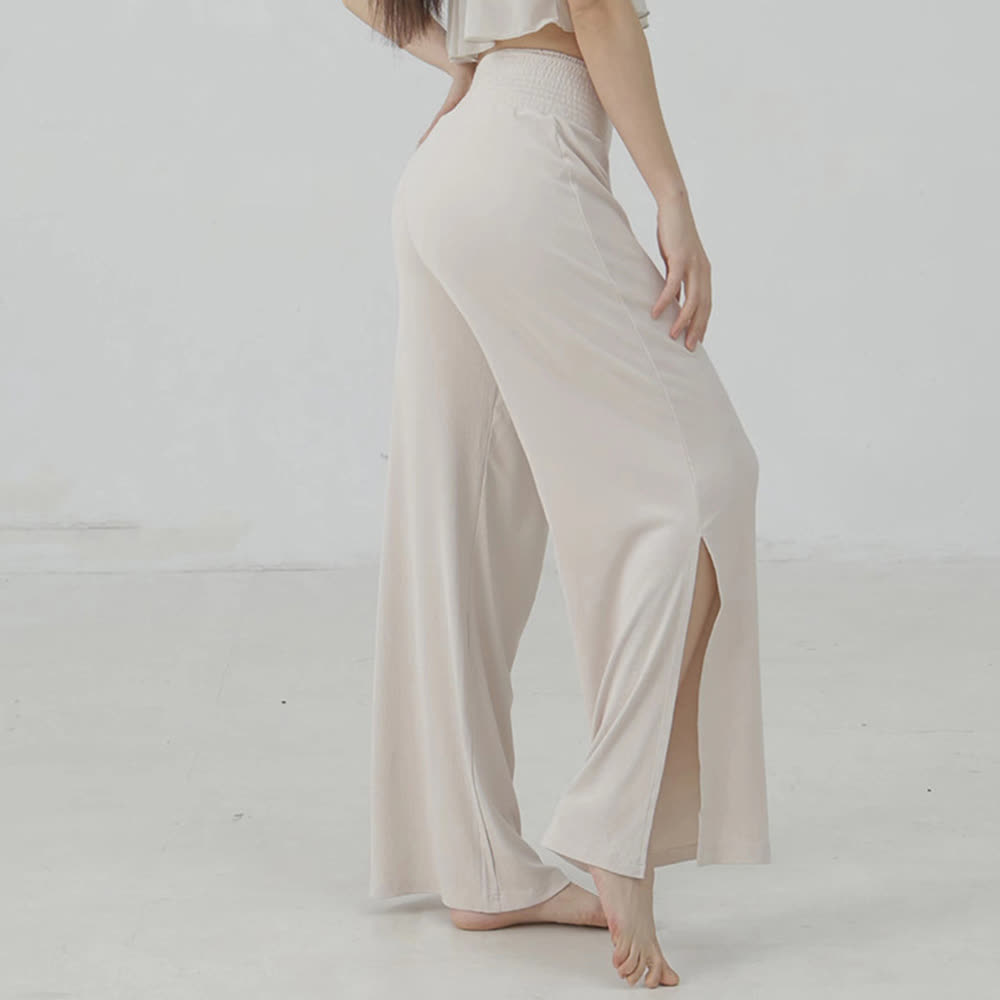 Olivenorma Cotton High-Waist Wide-Leg Slit Yoga Pants - image 4