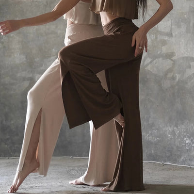 Olivenorma Cotton High-Waist Wide-Leg Slit Yoga Pants - image 9