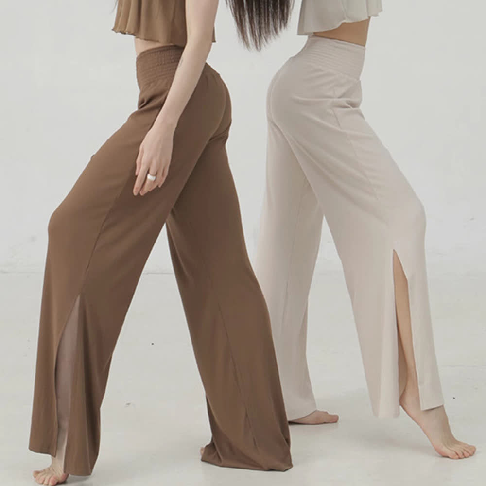 Olivenorma Cotton High-Waist Wide-Leg Slit Yoga Pants - image 8