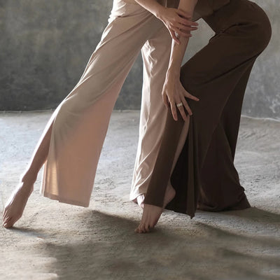 Olivenorma Cotton High-Waist Wide-Leg Slit Yoga Pants - image 10