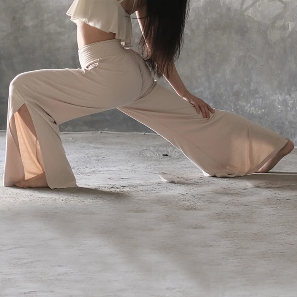 Olivenorma Cotton High-Waist Wide-Leg Slit Yoga Pants - image 3
