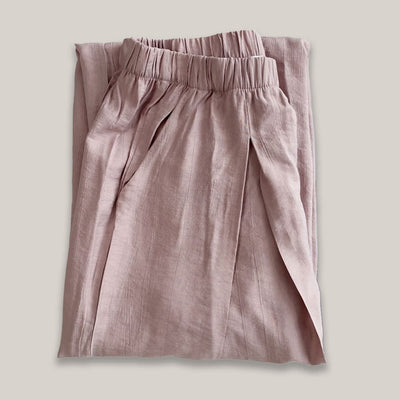 Olivenorma Tencel Cotton Linen Loose Wide-Leg Yoga Pants - Pink - L - image 6