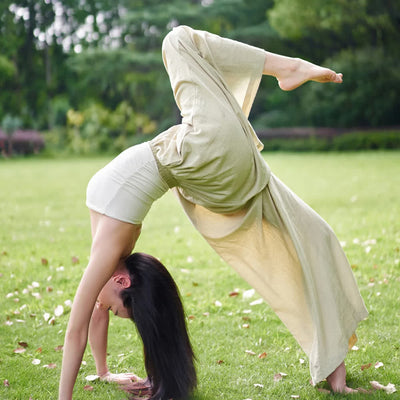 Olivenorma Tencel Cotton Linen Loose Wide-Leg Yoga Pants - image 1