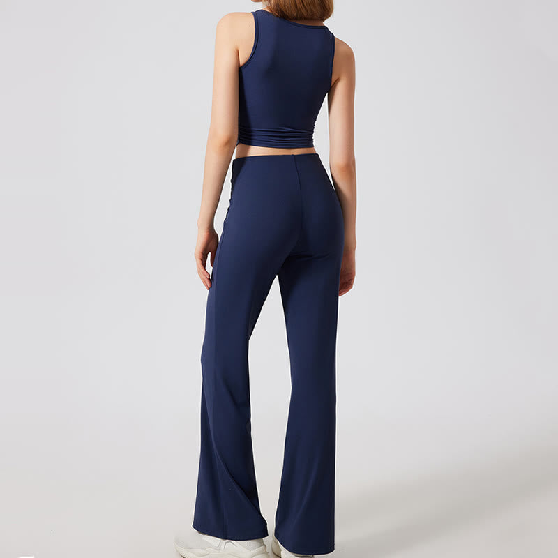 Olivenorma Wide Leg Yoga Pants Casual Knot Work Dress Pants - image 8