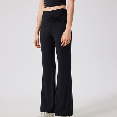 Olivenorma Wide Leg Yoga Pants Casual Knot Work Dress Pants - Black - XL - image 12