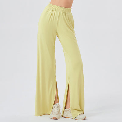 Olivenorma Lightweight Wide Leg Ventilated Loose Pants Casual Yoga Pants - Yellow - XL - image 1