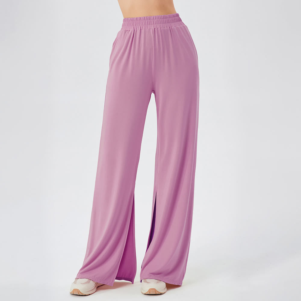 Olivenorma Lightweight Wide Leg Ventilated Loose Pants Casual Yoga Pants - Pink - XL - image 21