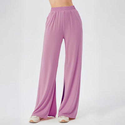 Olivenorma Lightweight Wide Leg Ventilated Loose Pants Casual Yoga Pants - Pink - XL - image 21