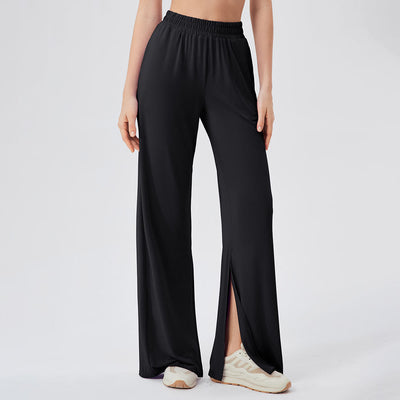 Olivenorma Lightweight Wide Leg Ventilated Loose Pants Casual Yoga Pants - Black - XL - image 14