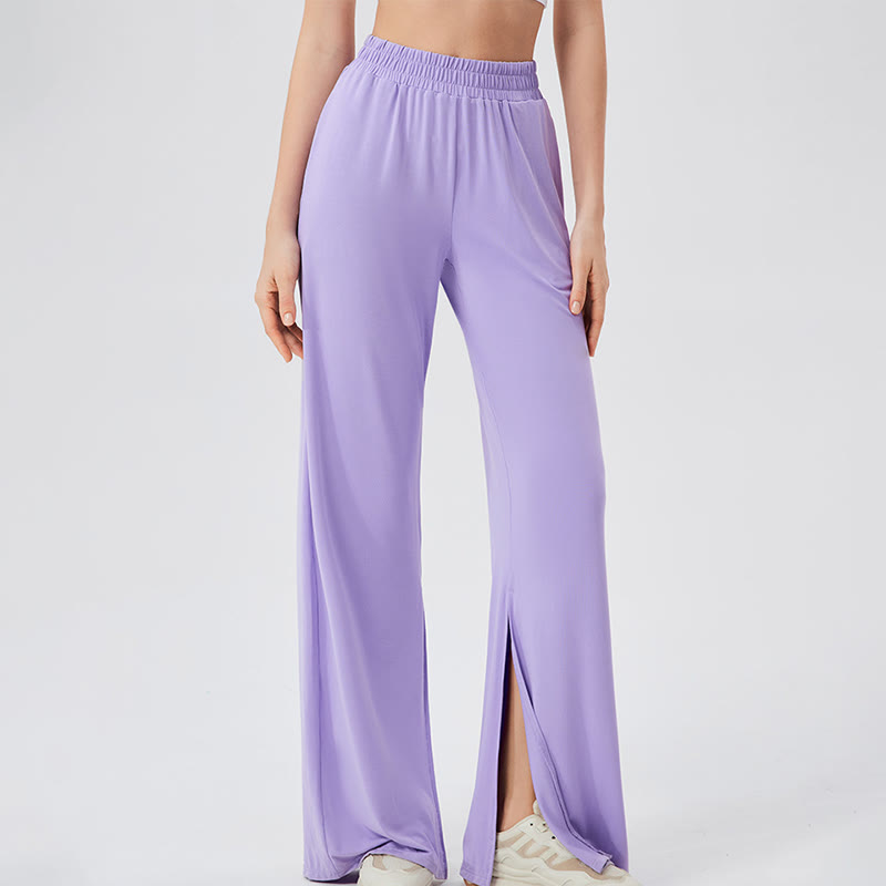 Olivenorma Lightweight Wide Leg Ventilated Loose Pants Casual Yoga Pants - Purple - XL - image 10