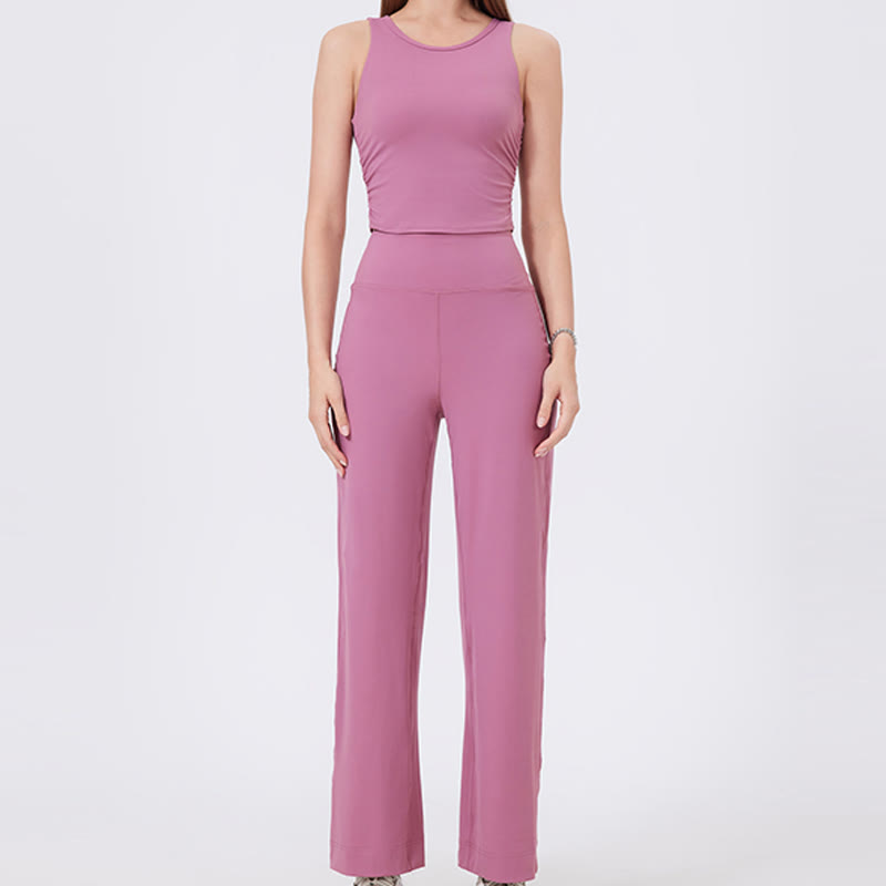 Olivenorma Versatile Straight-Leg Cut Mid Waist Stretch Dress Yoga Pants - image 3