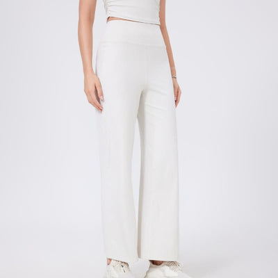 Olivenorma Versatile Straight-Leg Cut Mid Waist Stretch Dress Yoga Pants - White - XL - image 10