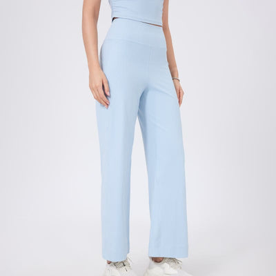 Olivenorma Versatile Straight-Leg Cut Mid Waist Stretch Dress Yoga Pants - LightBlue - XL - image 6