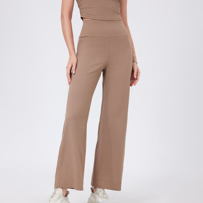 Olivenorma Versatile Straight-Leg Cut Mid Waist Stretch Dress Yoga Pants - Khaki - XL - image 13