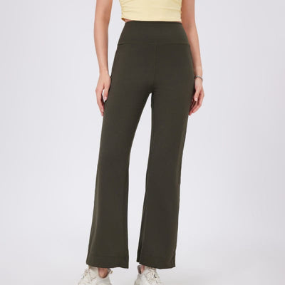 Olivenorma Versatile Straight-Leg Cut Mid Waist Stretch Dress Yoga Pants - OliveGreen - XL - image 16