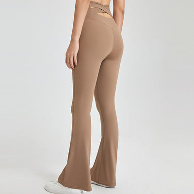 Olivenorma Women Workout Flare Leggings High Waist Yoga Pants - Brown - XL - image 1
