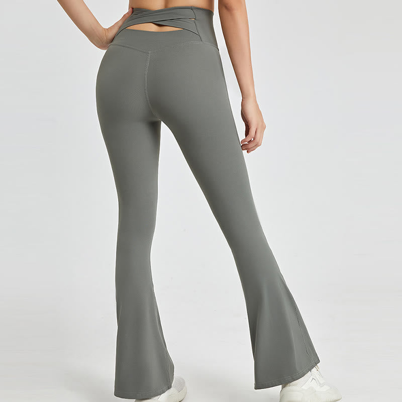 Olivenorma Women Workout Flare Leggings High Waist Yoga Pants - Grey - XL - image 9