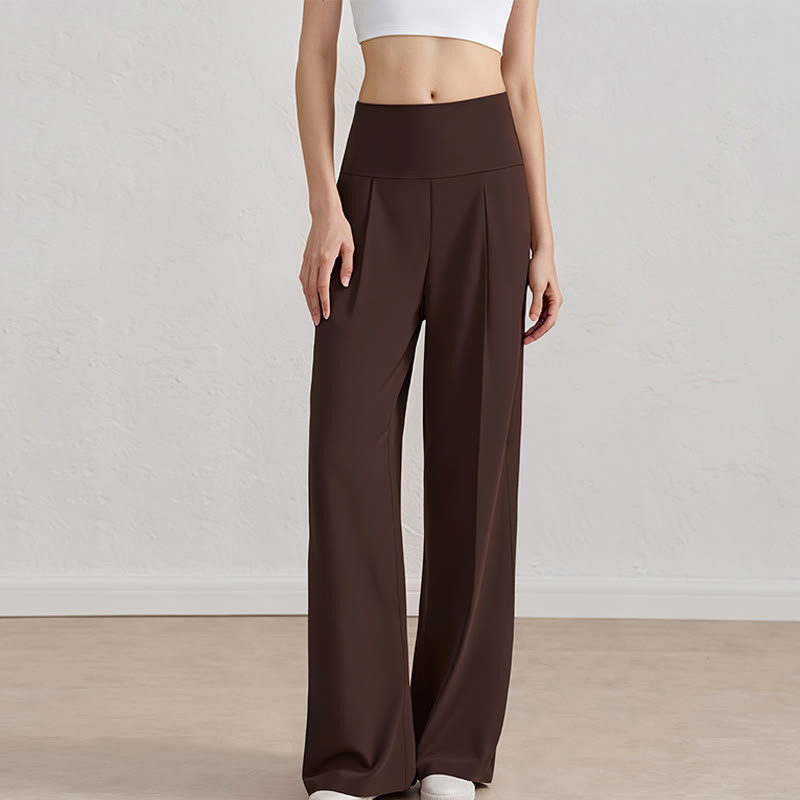 Olivenorma Wide Leg Pants Stretch Casual Lounge Pants Yoga Pants - Brown - XL - image 9