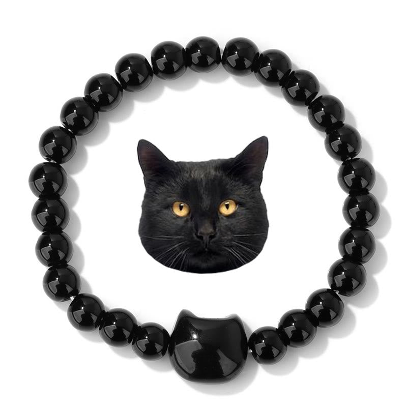 Olivenorma Stray Cat Protection Bracelet with Card - Obsidian - With Card - image 6