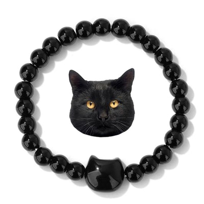 Olivenorma Stray Cat Protection Bracelet with Card - Obsidian - With Card - image 6