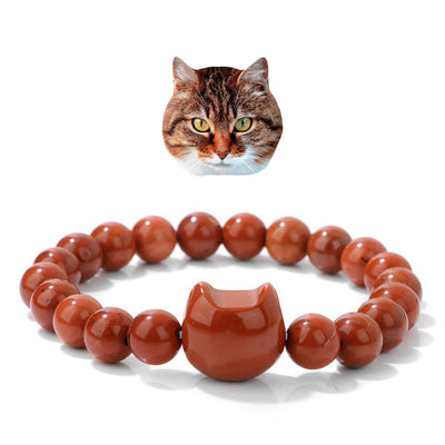 Olivenorma Mystic Meow Charm Crystal Bracelet - Red Jasper - image 13