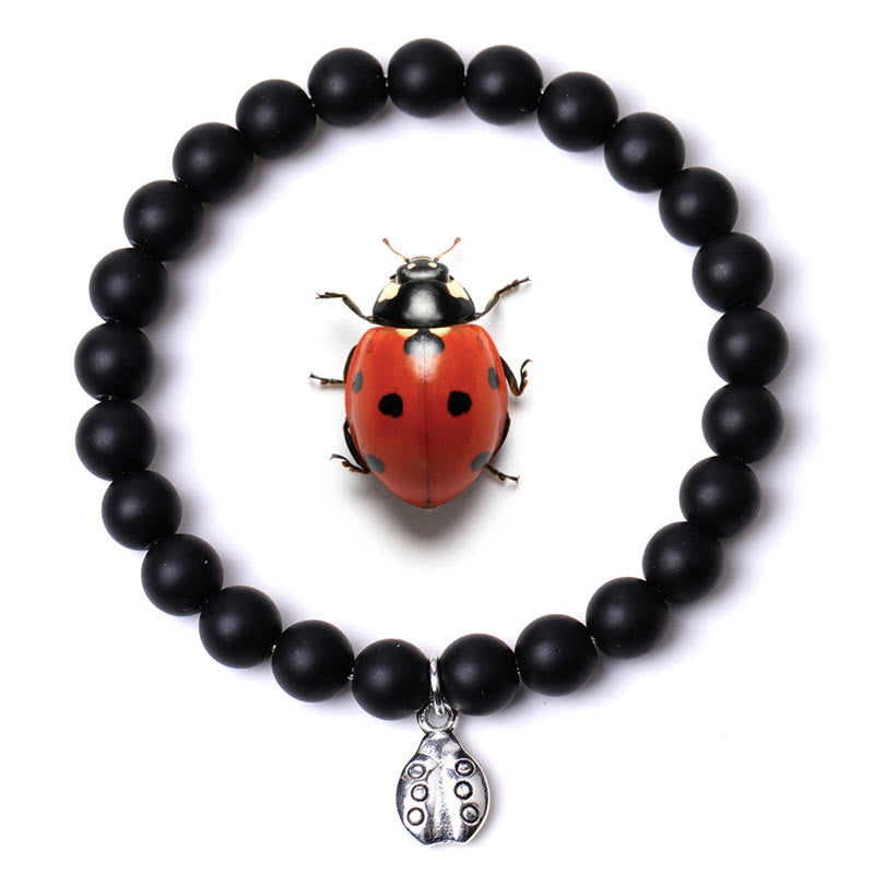 Olivenorma Lucky 7 Ladybug Charm Gemstone Bracelet - Black Onyx - image 39