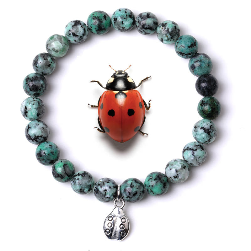 Olivenorma Lucky 7 Ladybug Charm Gemstone Bracelet - African Turquoise - image 17