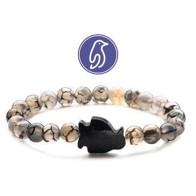 Olivenorma Penguin Guideline Gemstone Bracelet - Dragon Bone Stone & Blue Sandstone - image 5